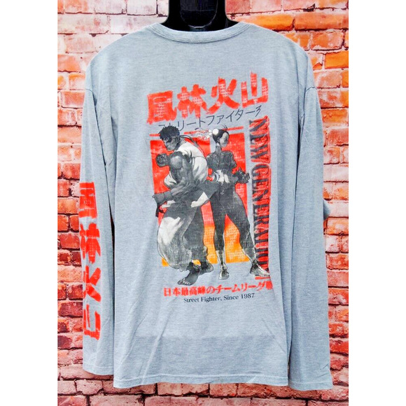 Original Printed Street Fighter Gray Long Sleeve New Generation T Japanese Print - Picture 2 of 9
